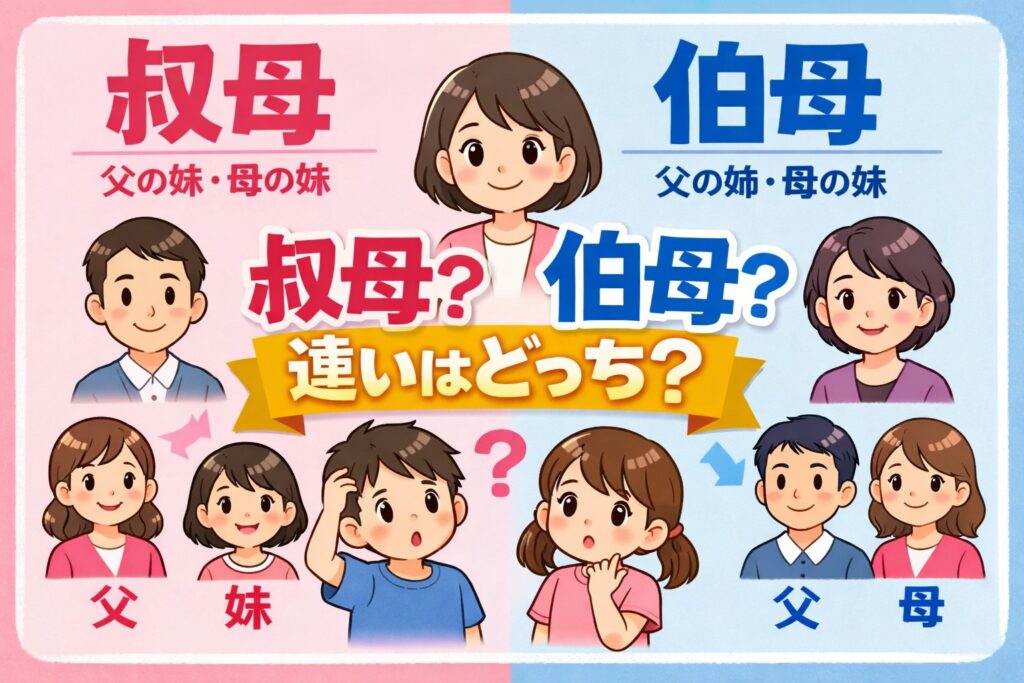 叔母・伯母の違い、9割が知らない「たった1つの判別法」 | 違いナビ